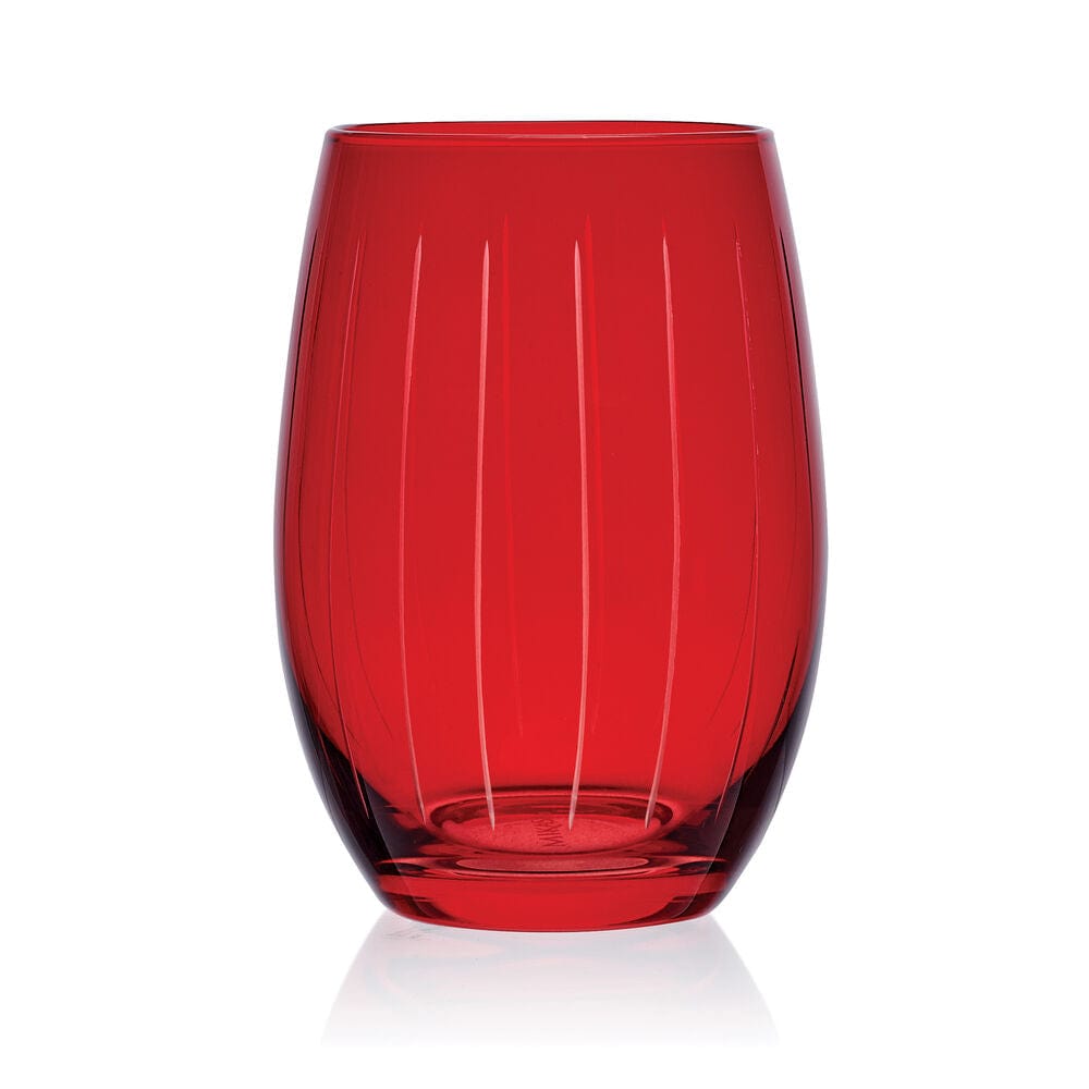 Cheers? Set of 6 Ruby Stemless Wine Glasses - Image 8