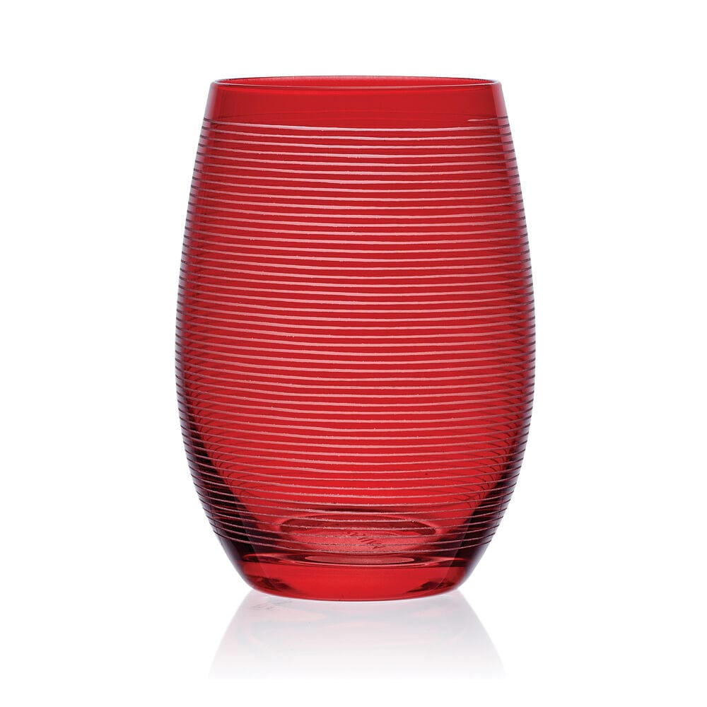 Cheers? Set of 6 Ruby Stemless Wine Glasses - Image 9