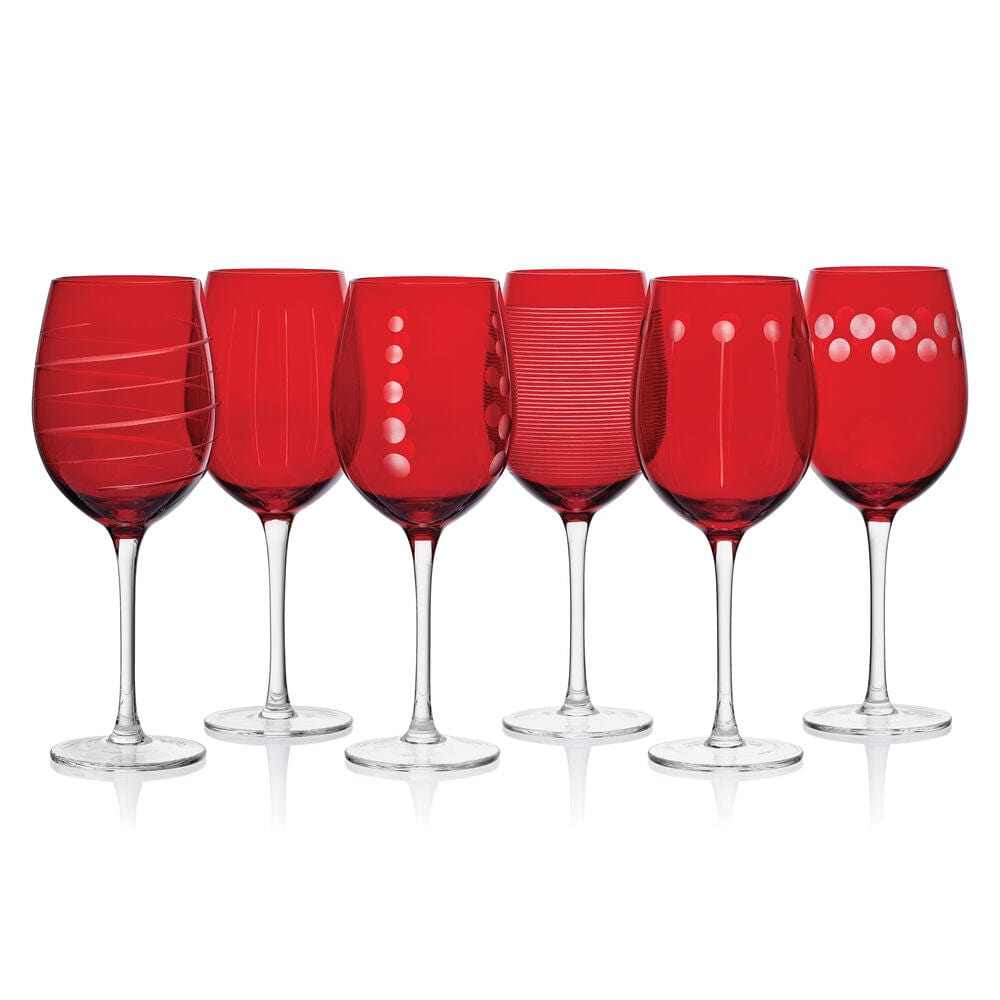 Cheers? Set of 6 Ruby Wine Glasses