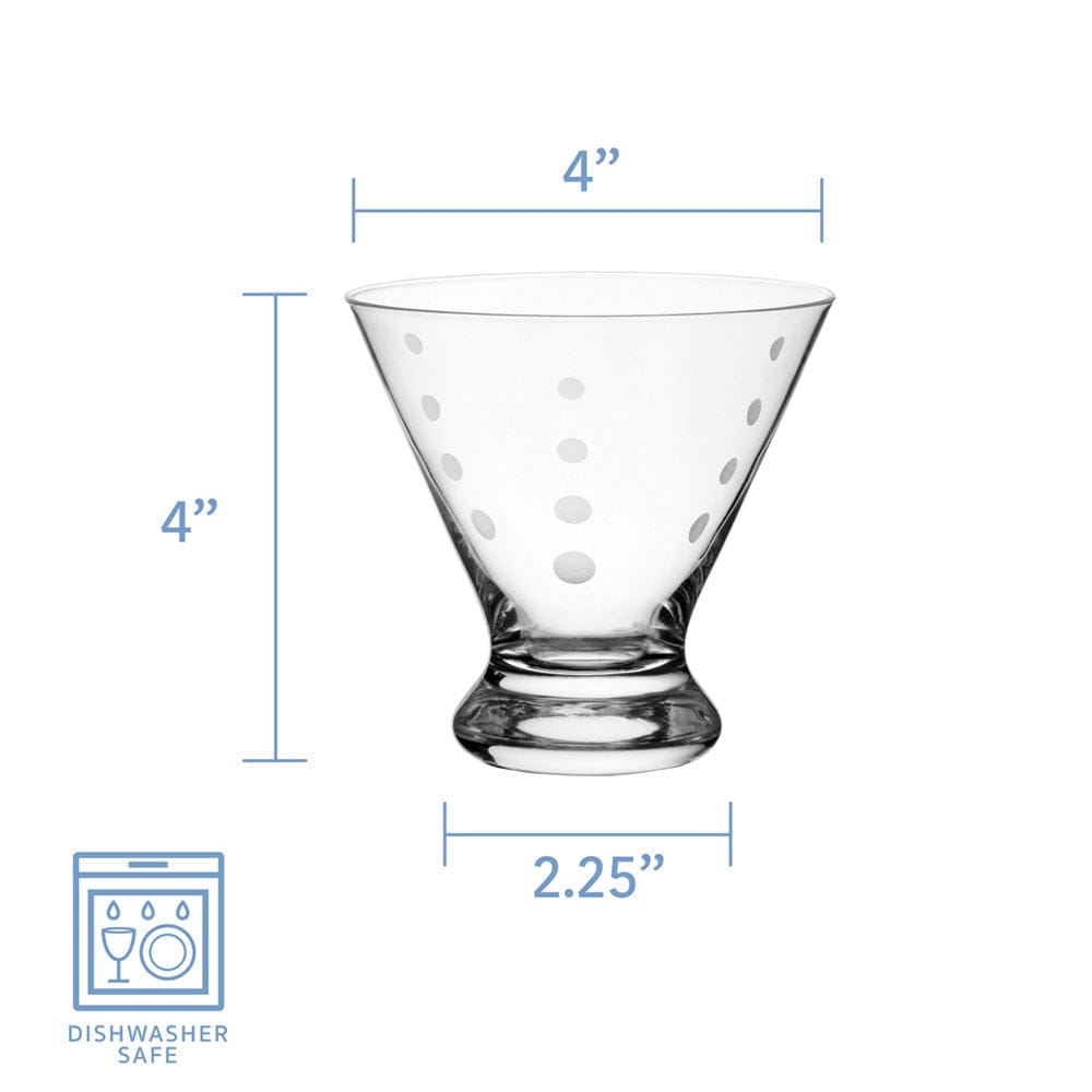 Cheers? Set of 4 Stemless Martini Glasses - Image 8