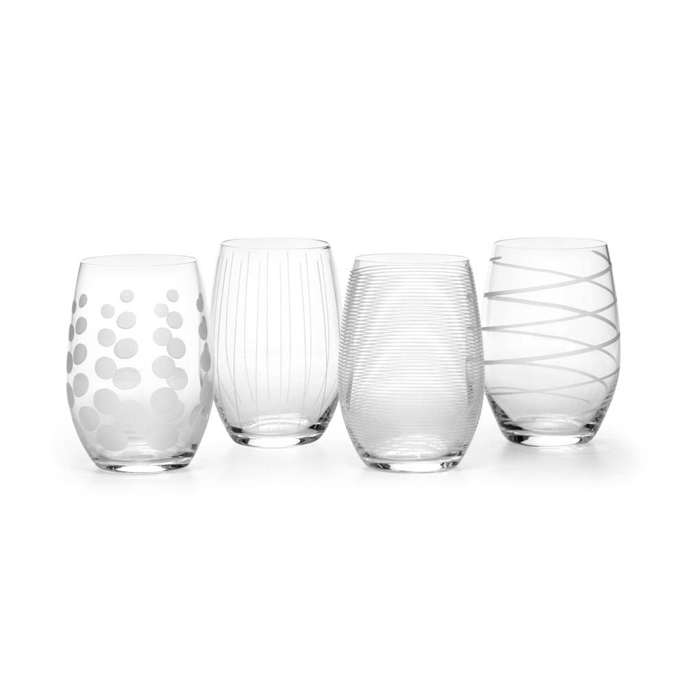 Cheers? Set of 4 Stemless Wine Glasses