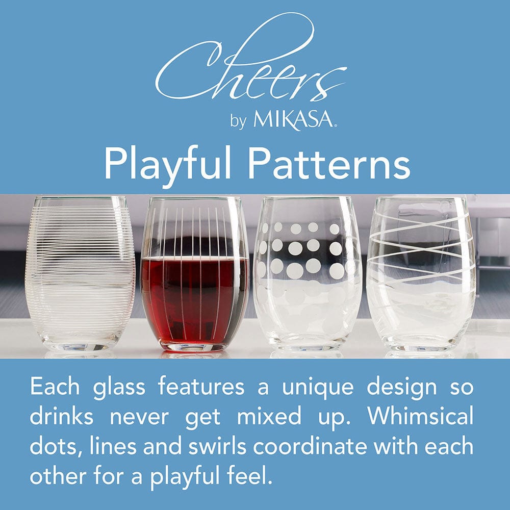 Cheers? Set of 4 Stemless Wine Glasses - Image 2