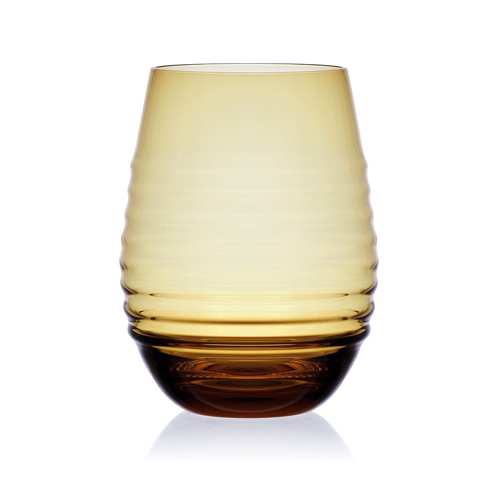 Ciara Amber Set of 4 Stemless Wine Glasses - Image 6