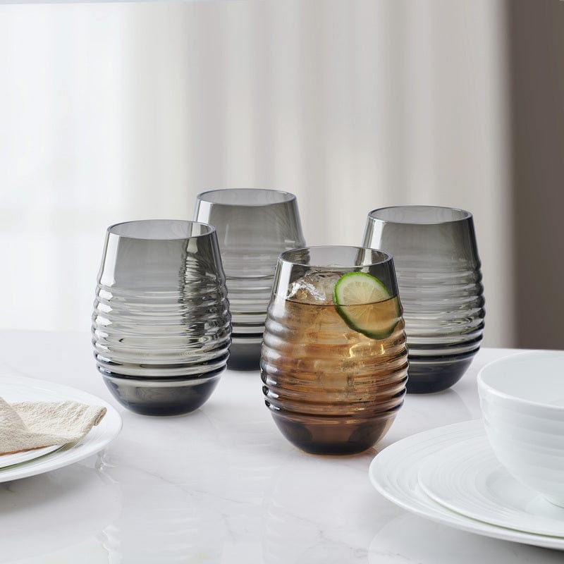 Ciara Smoke Set of 4 Stemless Wine Glasses - Image 2