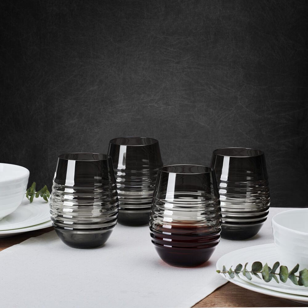 Ciara Smoke Set of 4 Stemless Wine Glasses - Image 3