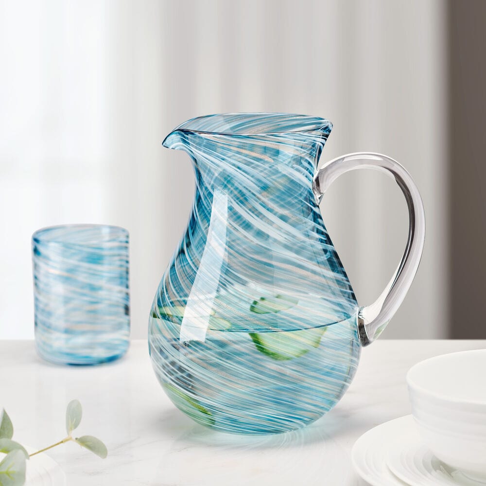 Color Swirl Blue Pitcher - Image 2