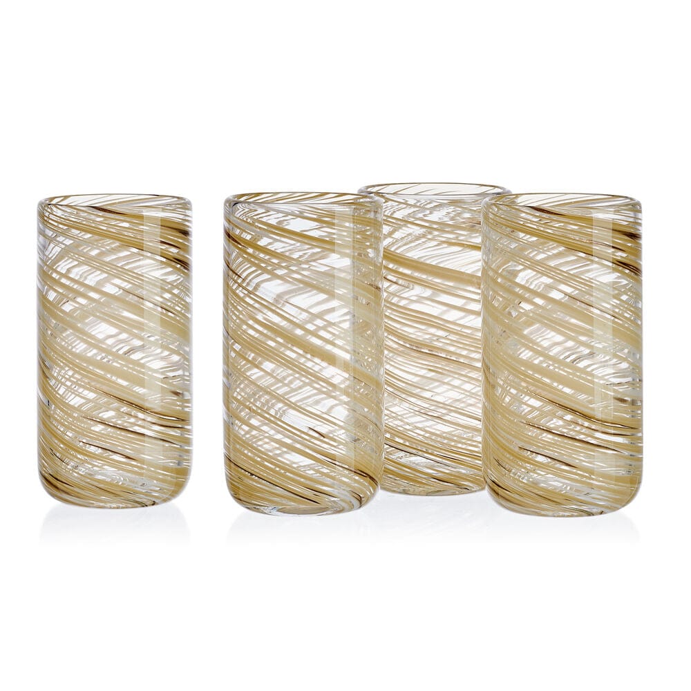 Color Swirl Honey Set of 4 High Ball Glasses - Image 4