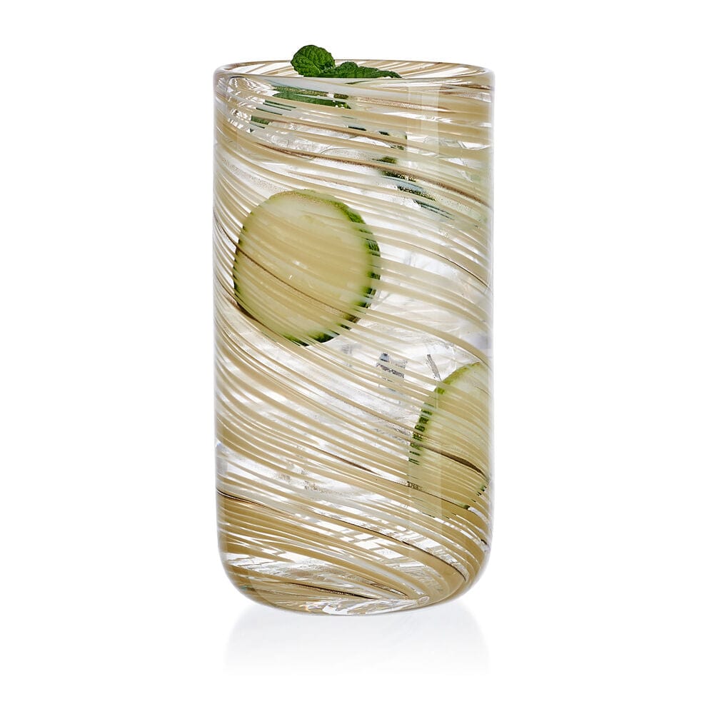 Color Swirl Honey Set of 4 High Ball Glasses - Image 3