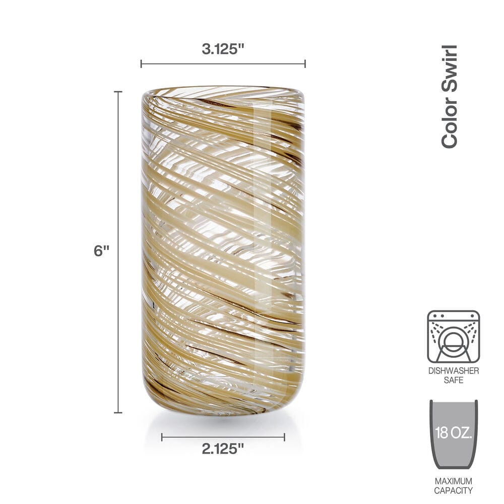 Color Swirl Honey Set of 4 High Ball Glasses - Image 5
