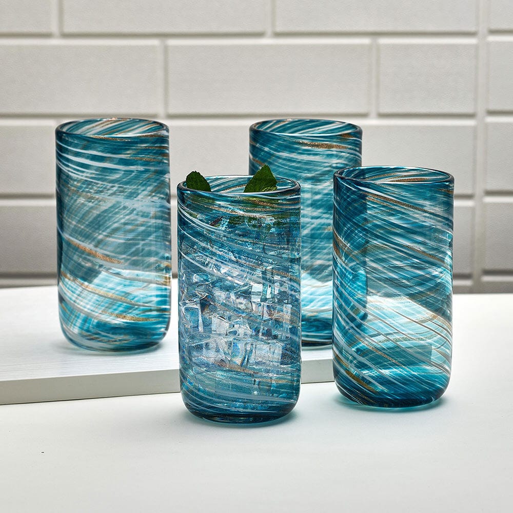 Color Swirl Set of 4 Highball Glasses - Image 2