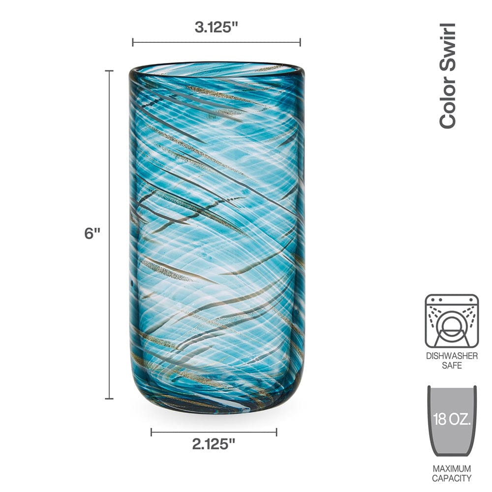 Color Swirl Set of 4 Highball Glasses - Image 3