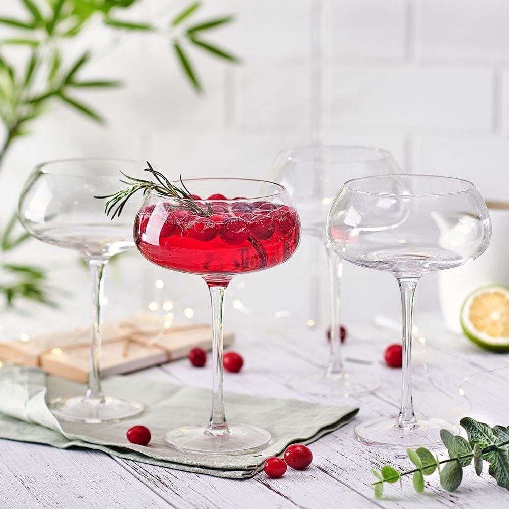Craft Cocktail Set of 4 Coupe Champagne Wine Glasses - Image 2