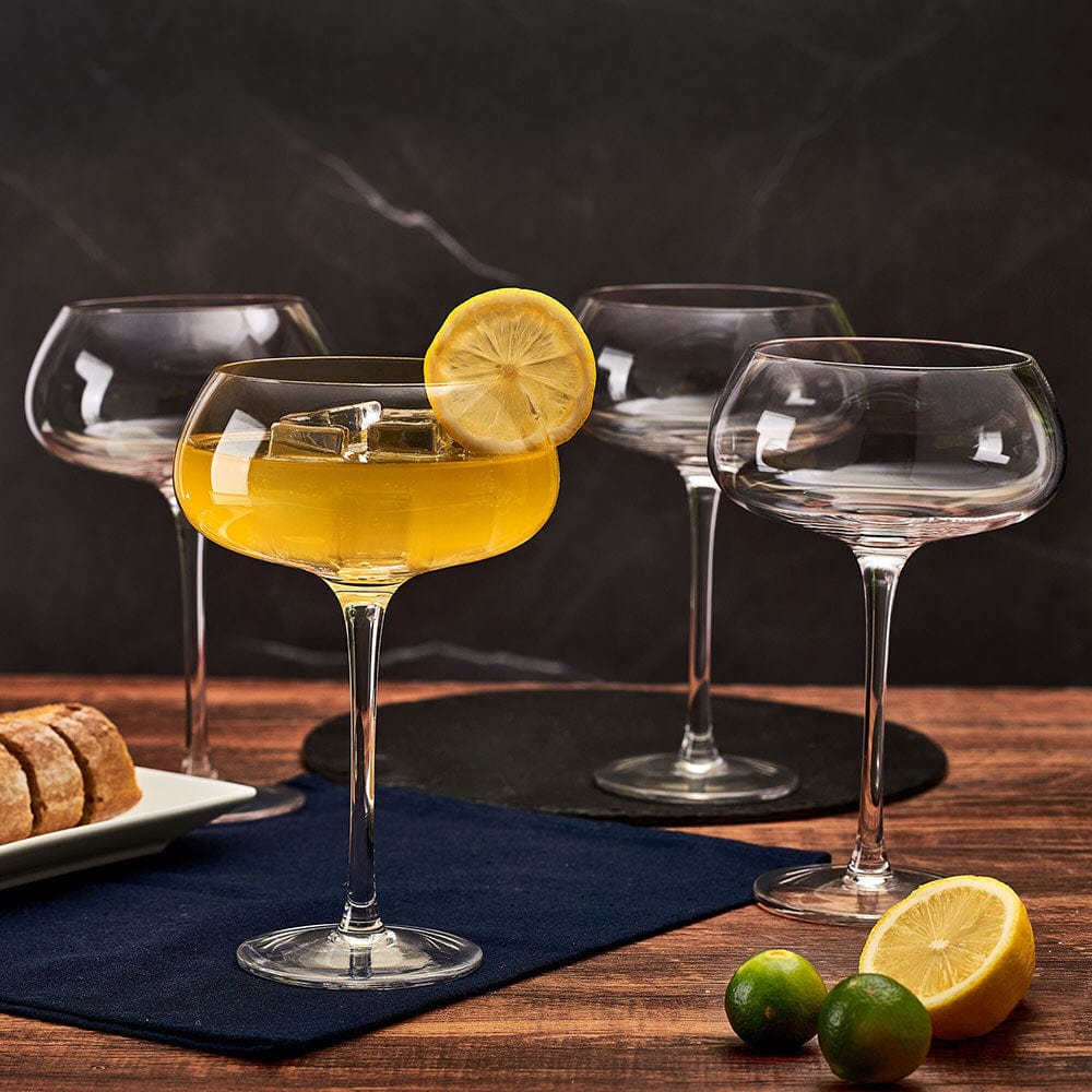 Craft Cocktail Set of 4 Coupe Champagne Wine Glasses - Image 3