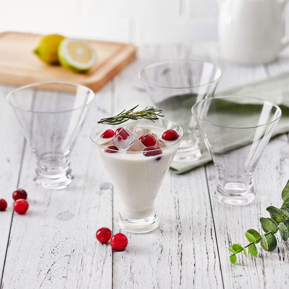 Craft Cocktail Set of 4 Stemless Martini Glasses - Image 2
