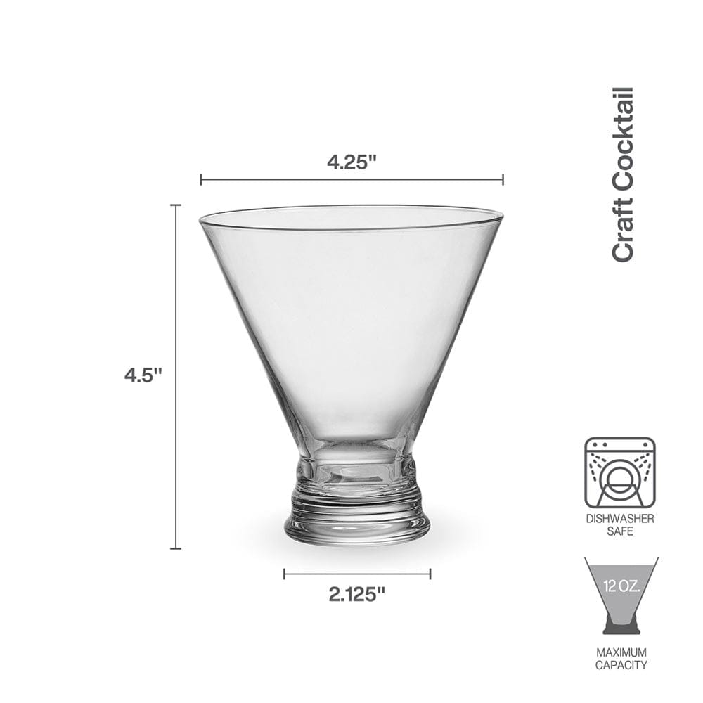 Craft Cocktail Set of 4 Stemless Martini Glasses - Image 5