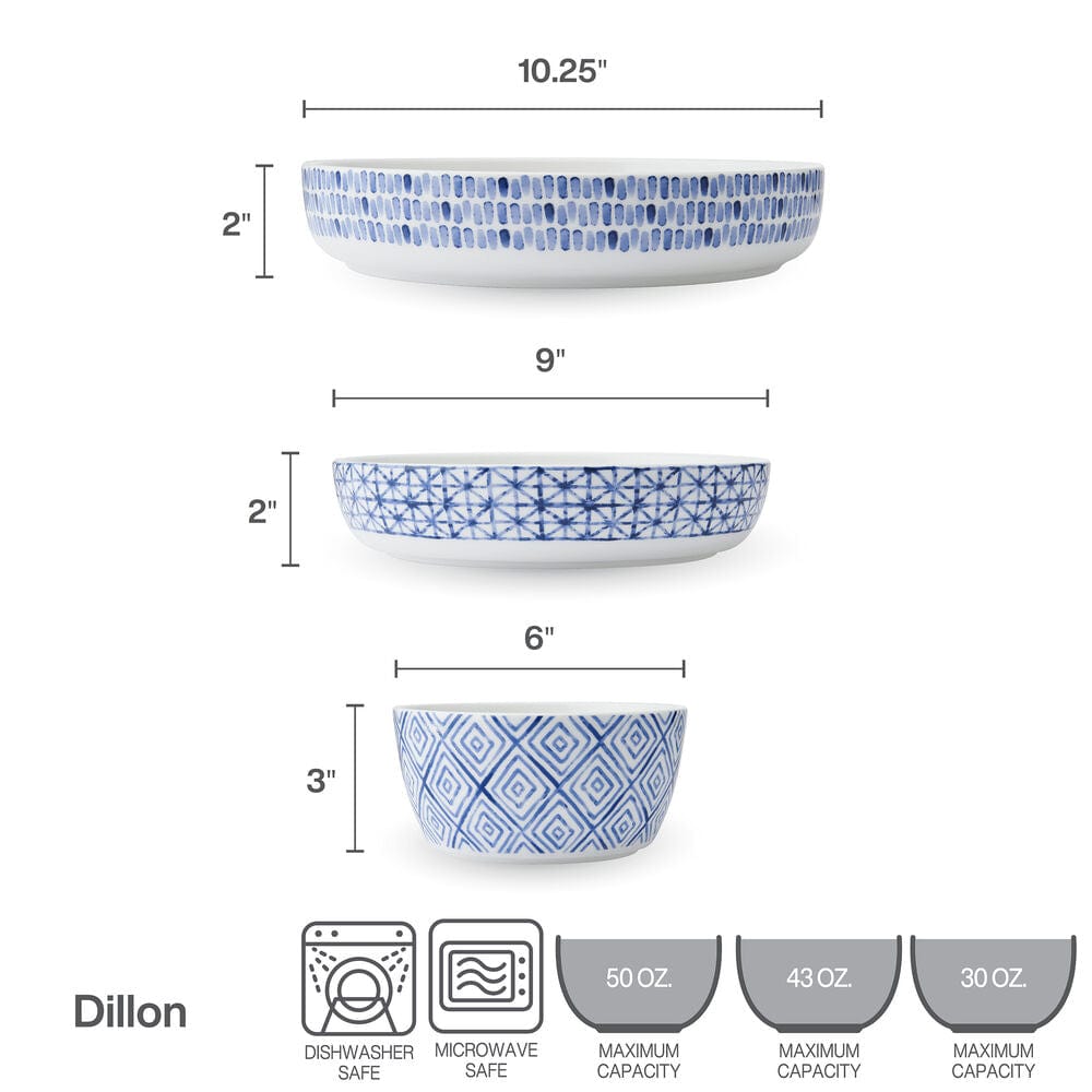Dillon 9 Piece Dinnerware Bowl Set. Service for 3 - Image 3