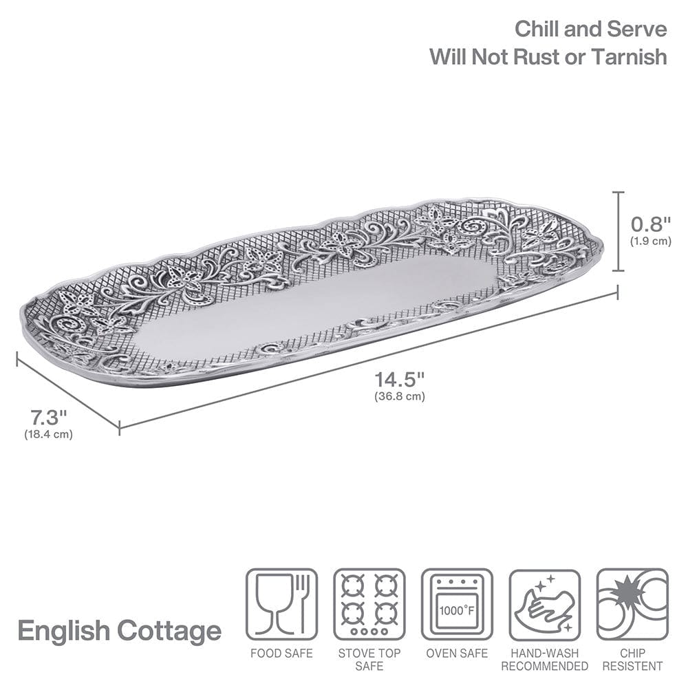 English Cottage Long Rectangular Serve Tray - Image 3