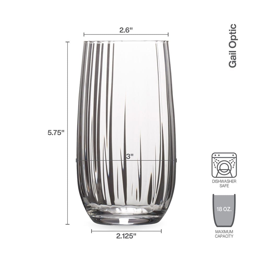 Gail Optic Set of 4 Highball Glasses - Image 4