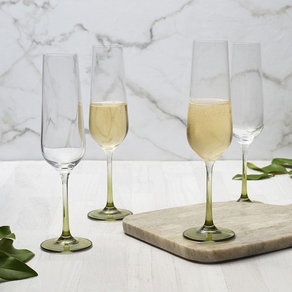Gianna Ombre Sage Set of 4 Flute Glasses - Image 2