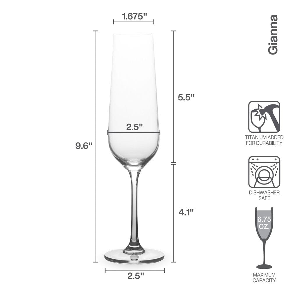 Gianna Ombre Sage Set of 4 Flute Glasses - Image 3