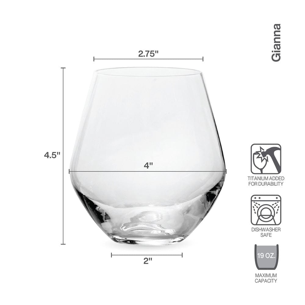 Gianna Ombre Sage Set of 4 Stemless Wine Glasses - Image 3