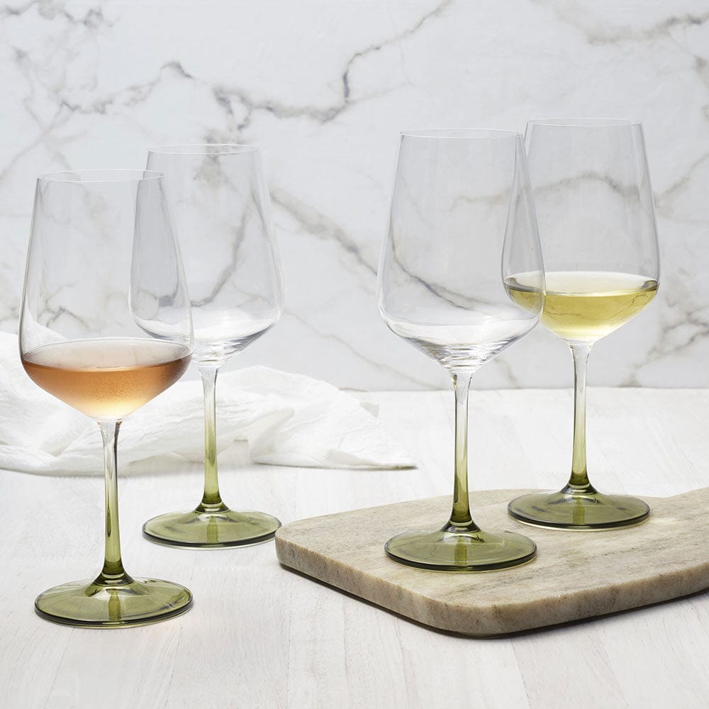 Gianna Ombre Sage Set of 4 White Wine Glasses - Image 2