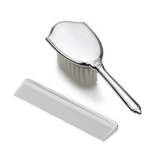 Girls Plain Sterling Brush Comb Set