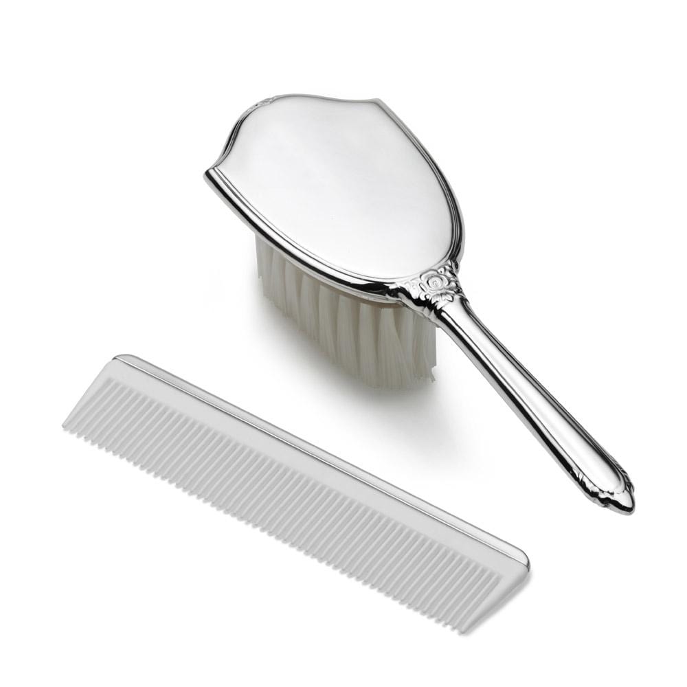 Girls Plain Sterling Brush Comb Set
