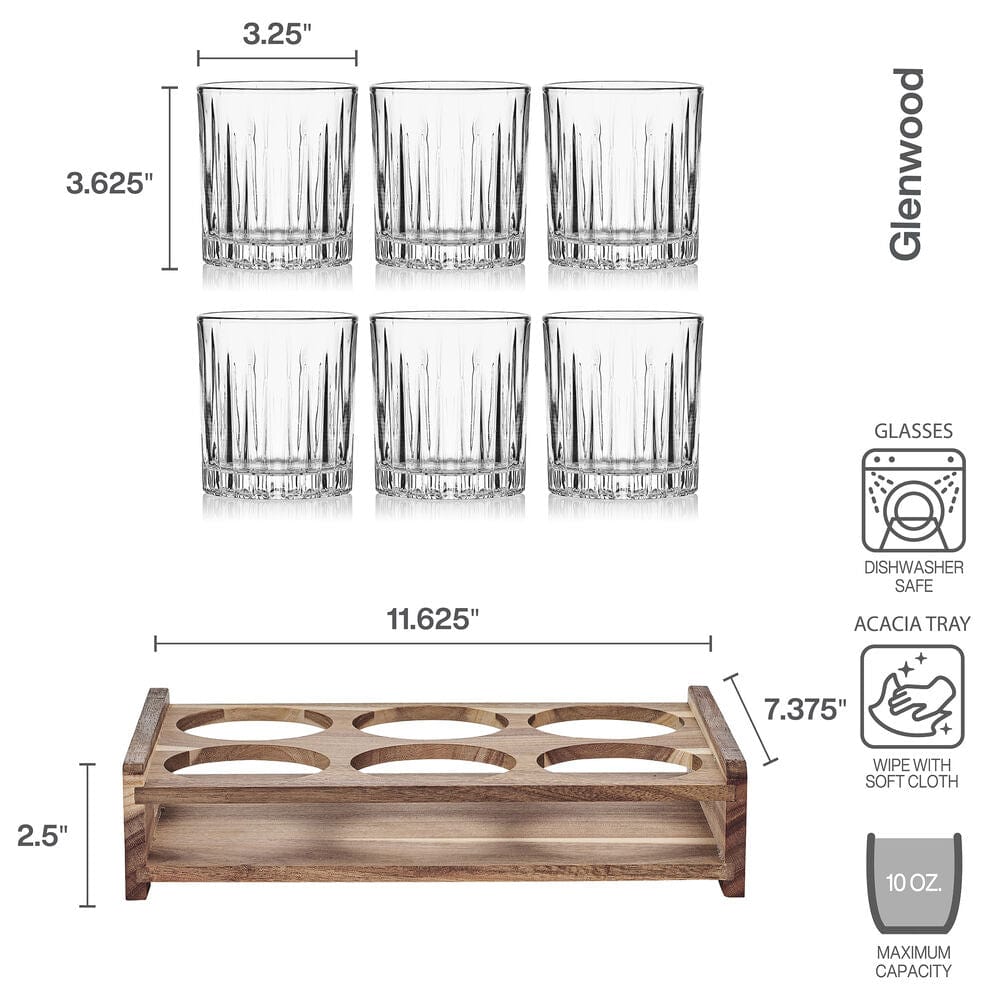 Glenwood 7 Piece Double Old Fashioned Bar Caddy Set - Image 3