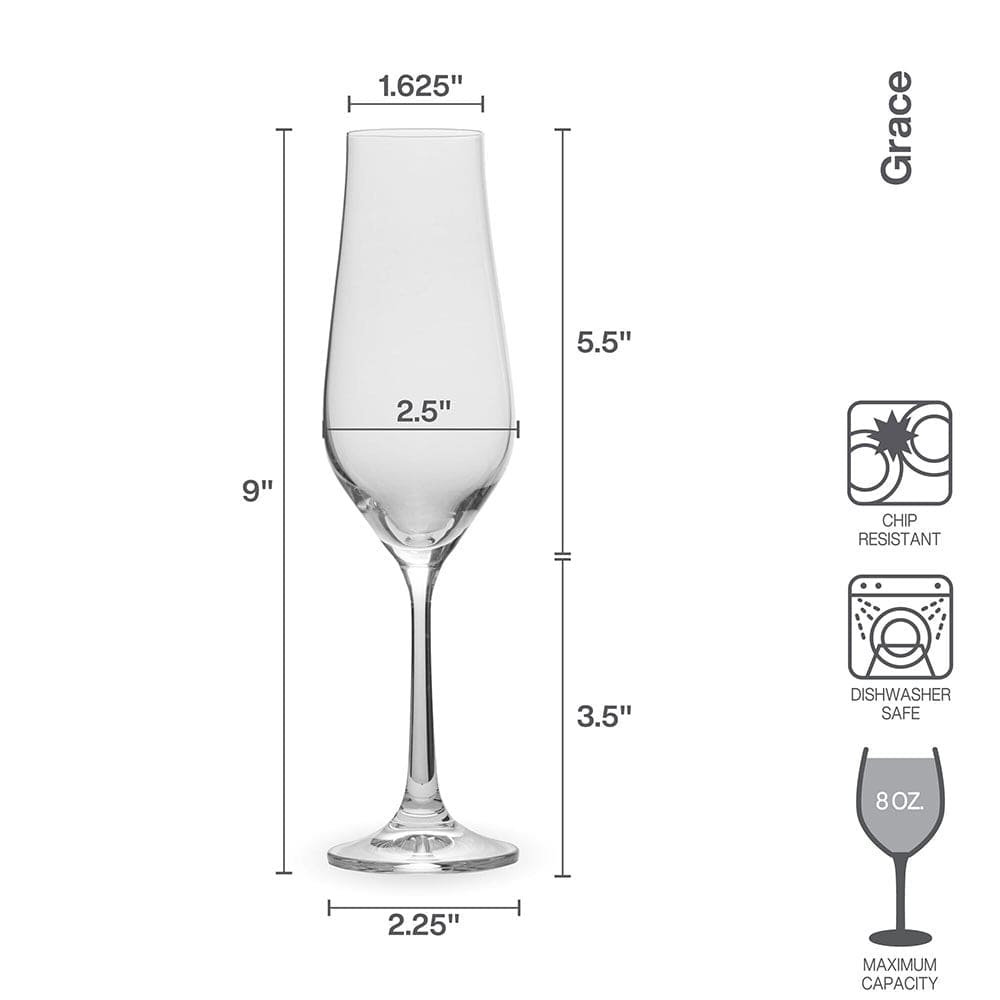Grace Set of 4 Champagne Flute Glasses - Image 4