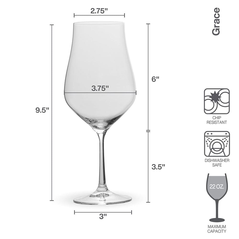 Grace Set of 4 Bordeaux Red Wine Glasses - Image 4