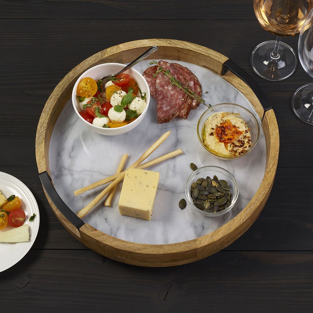 Gray Marble Lazy Susan Serve Tray - Image 2