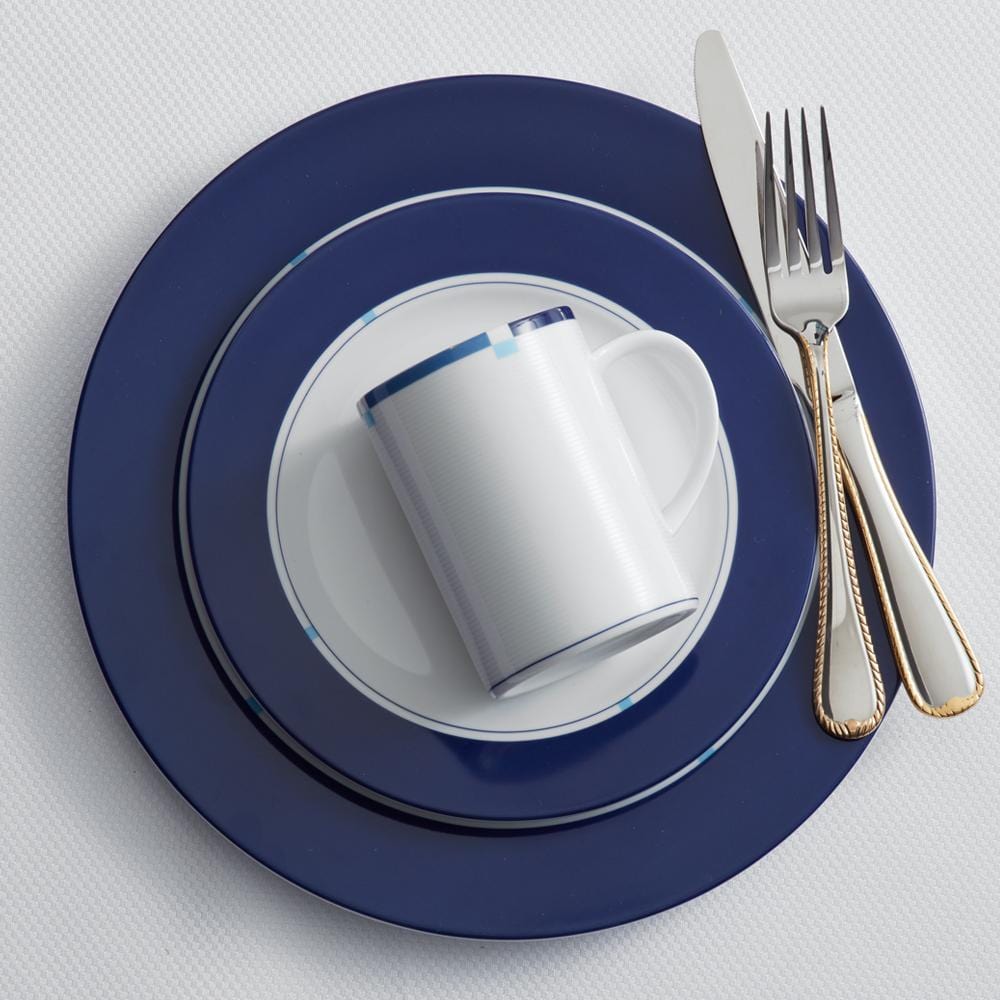 Jet Set Blue Set of 4 Accent Dinner Plates - Image 3