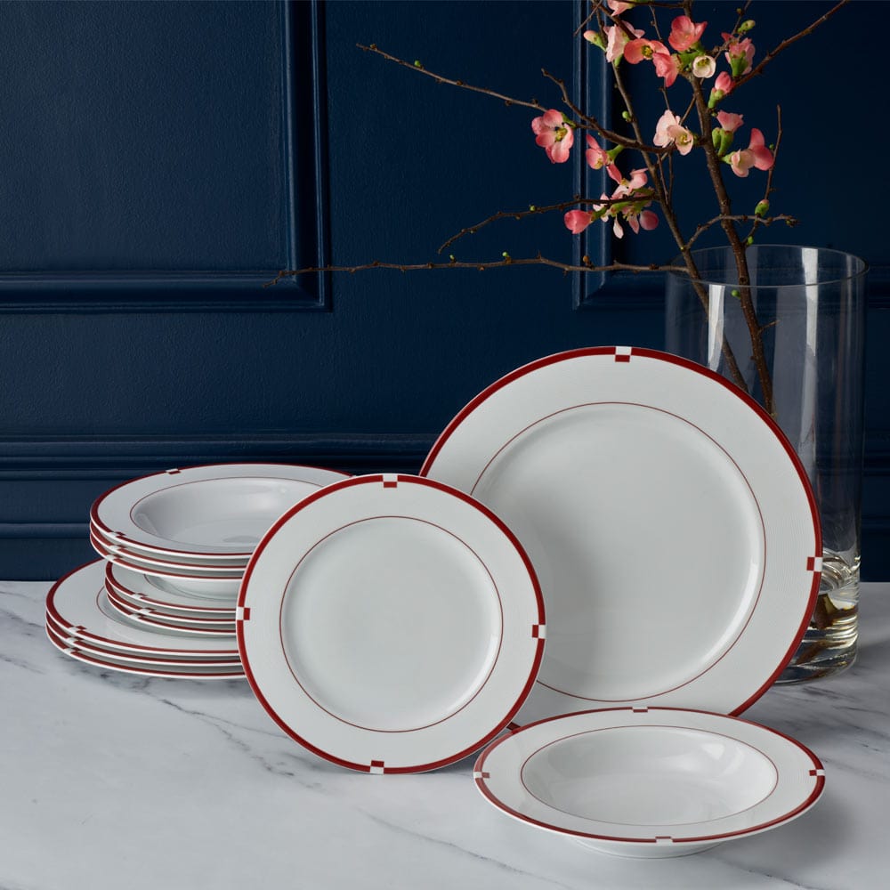 Jet Set Red Dinnerware Set - Image 2