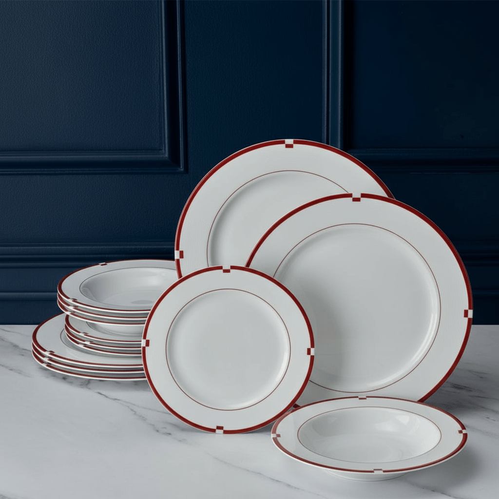 Jet Set Red Dinnerware Set - Image 8