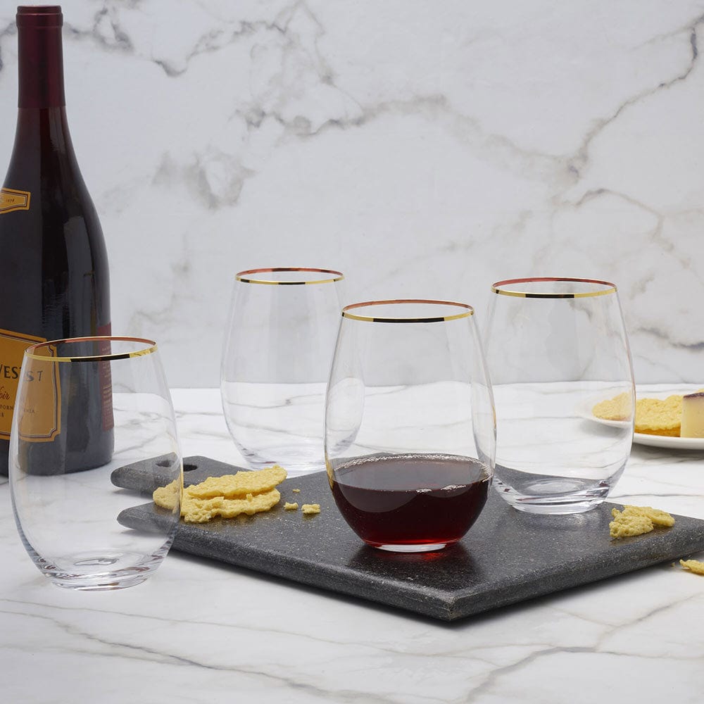 Julie Gold Set of 4 Stemless Wine Glasses - Image 2
