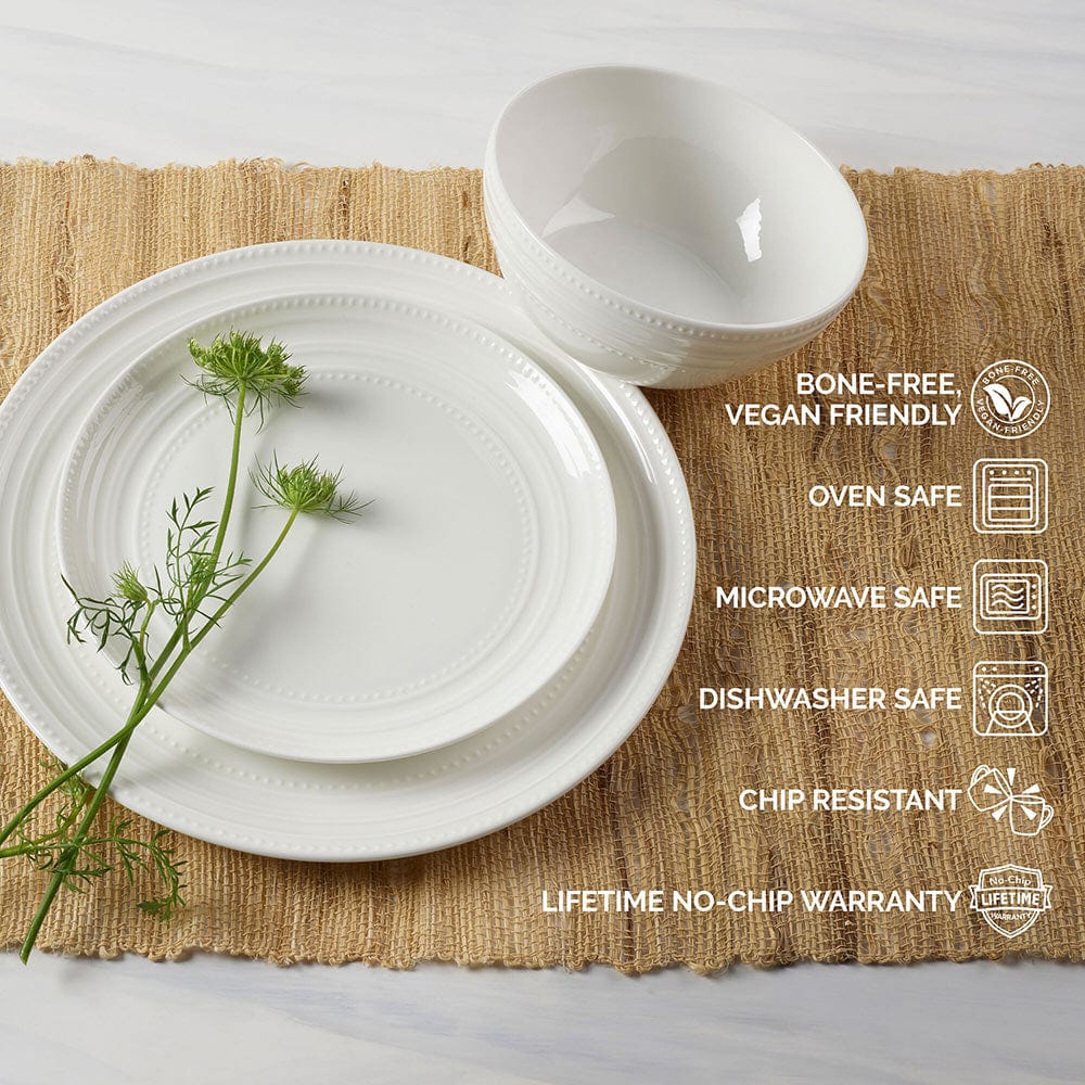 Kamryn Vegan Bone? 12 Piece Dinnerware Set. Service for 4 - Image 2