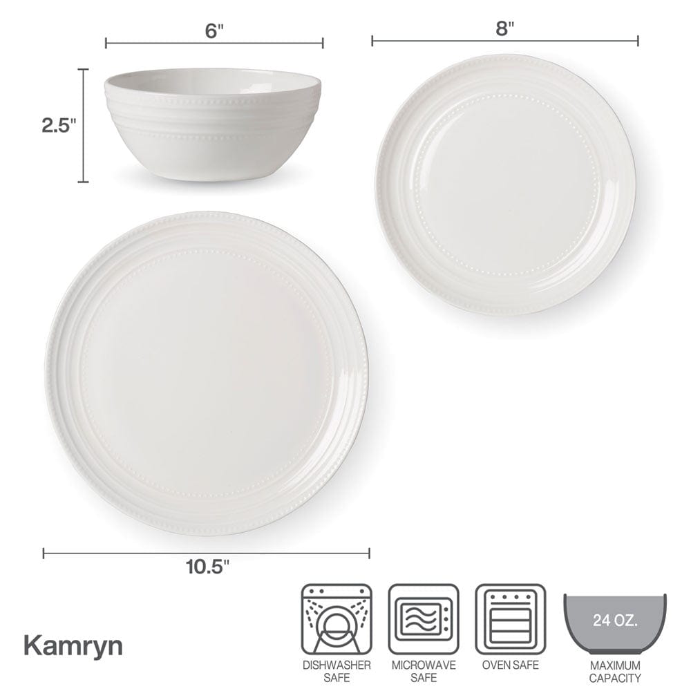 Kamryn Vegan Bone? 12 Piece Dinnerware Set. Service for 4 - Image 4