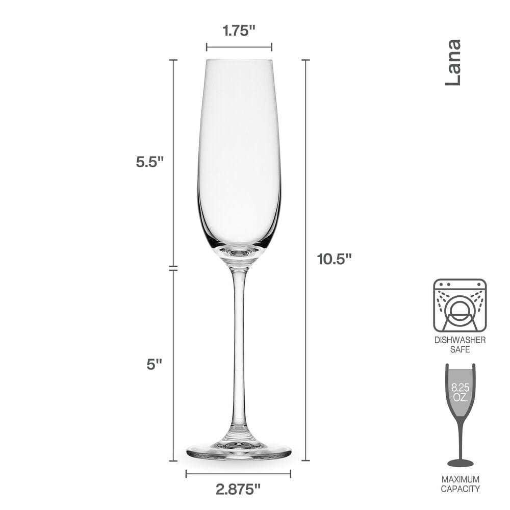 Lana Set of 4 Champagne Flute Glasses - Image 3