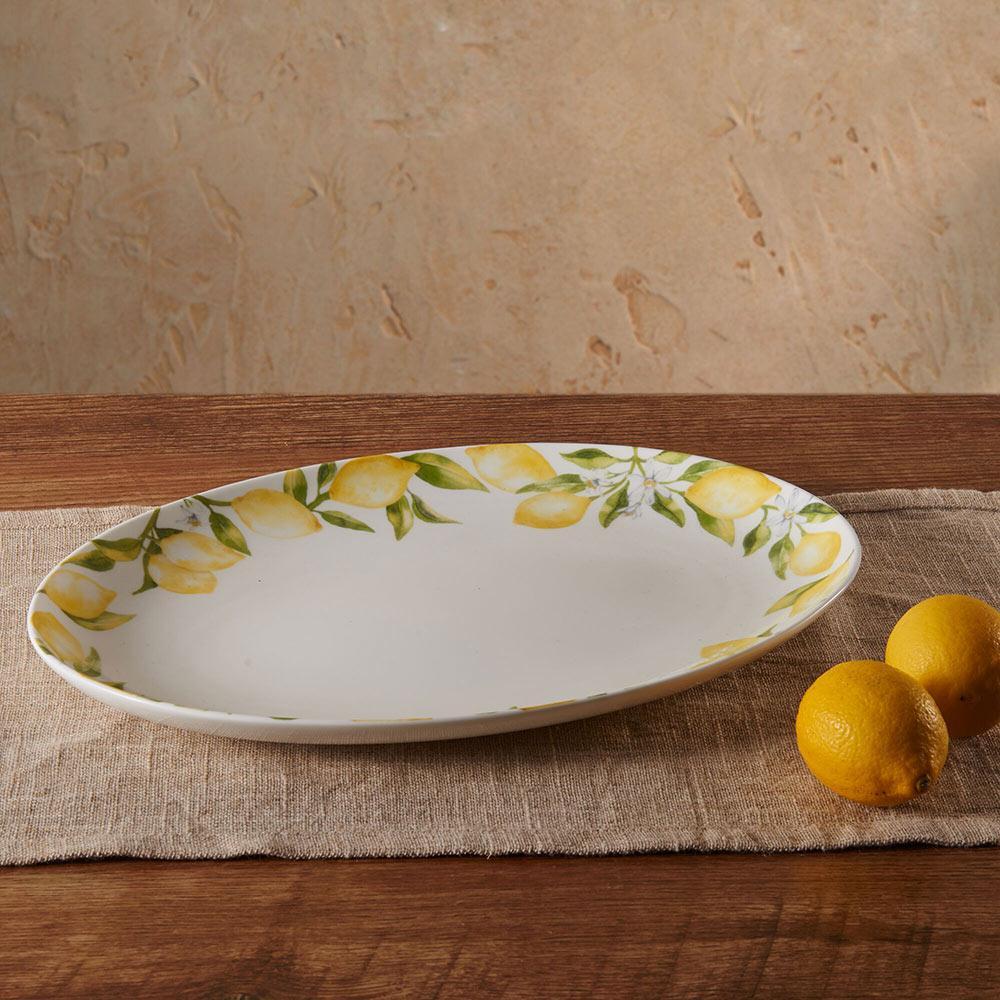 Lemons Oval Serving Platter. 14 Inch - Image 2