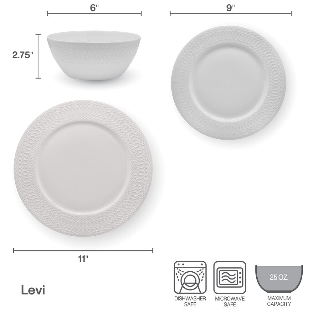 Levi 12 Piece Dinnerware Set. Service For 4 - Image 5