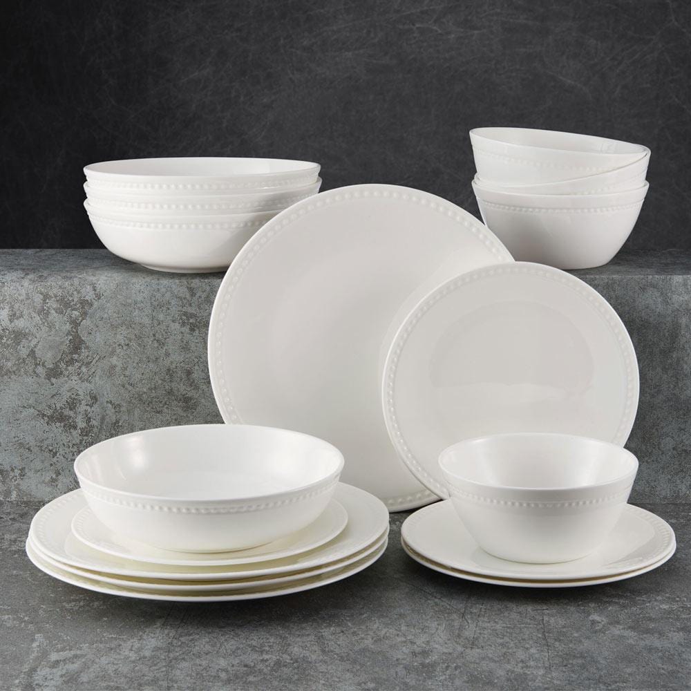 Loria 16 Piece Dinnerware Set with Pasta Bowl. Service for 4 - Image 2