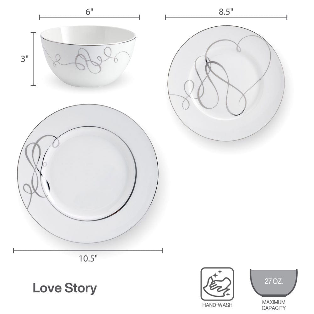 Love Story 24 Piece Dinnerware Set. Service for 8 - Image 5