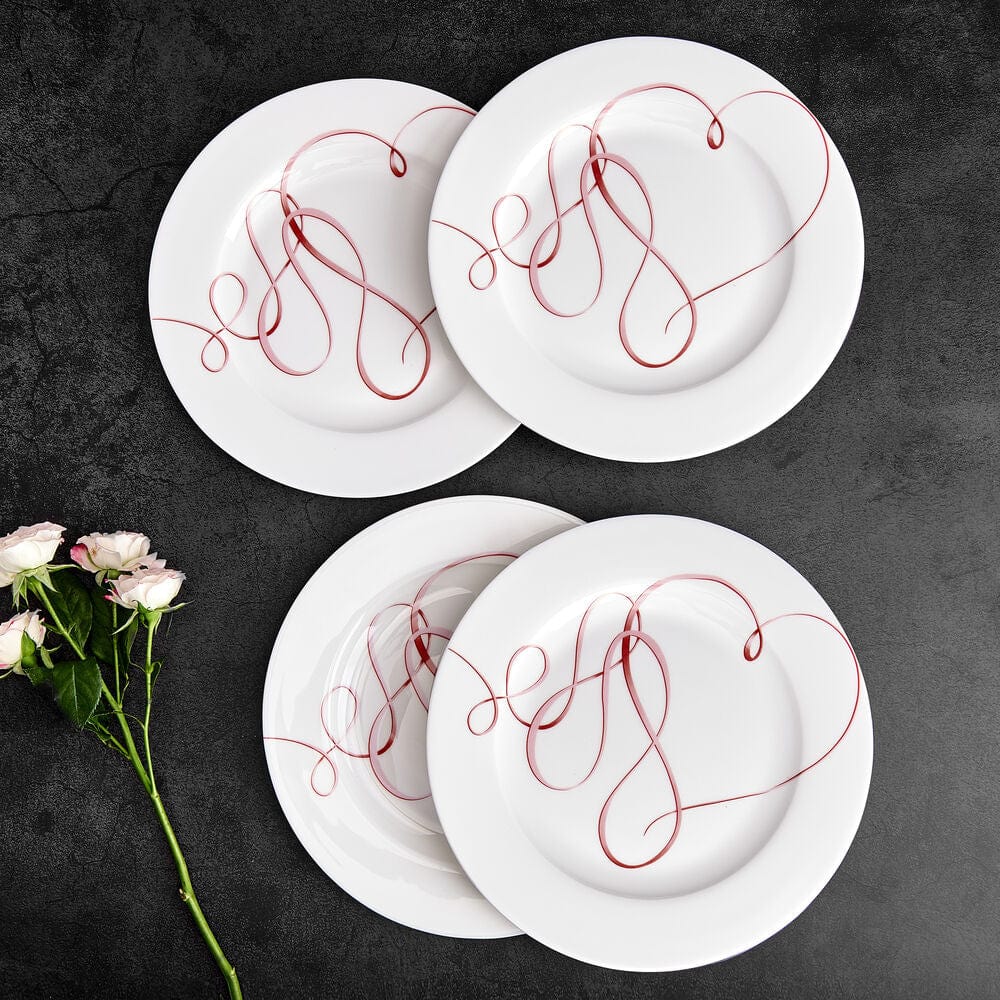 Love Story Pink Set of 4 Salad Plates - Image 6