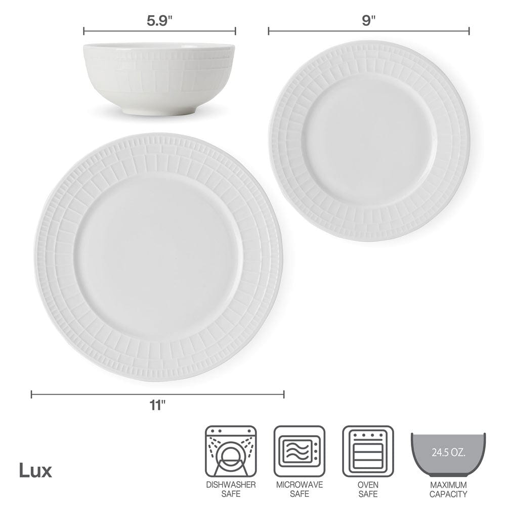 Lux 12 Piece Dinnerware Set. Service for 4 - Image 5