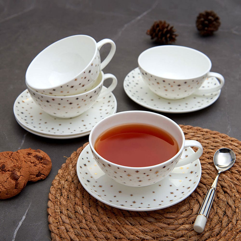 Millie Gold Set of 4 Cups and Saucers - Image 2