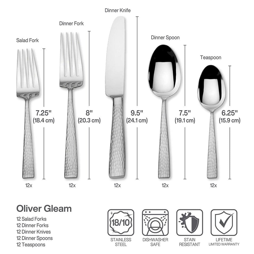 Oliver Mirror 65 Piece Flatware Set. Service for 12 - Image 7