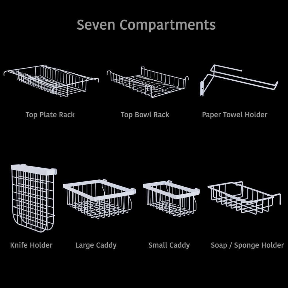 Over the Sink 2 Tier Expandable Organizer Dish Drying Rack - Image 5