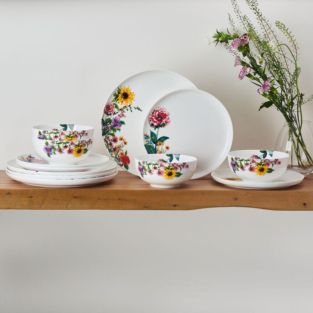 Garden of Petals 12 Piece Dinnerware Set. Service for 4 - Image 2