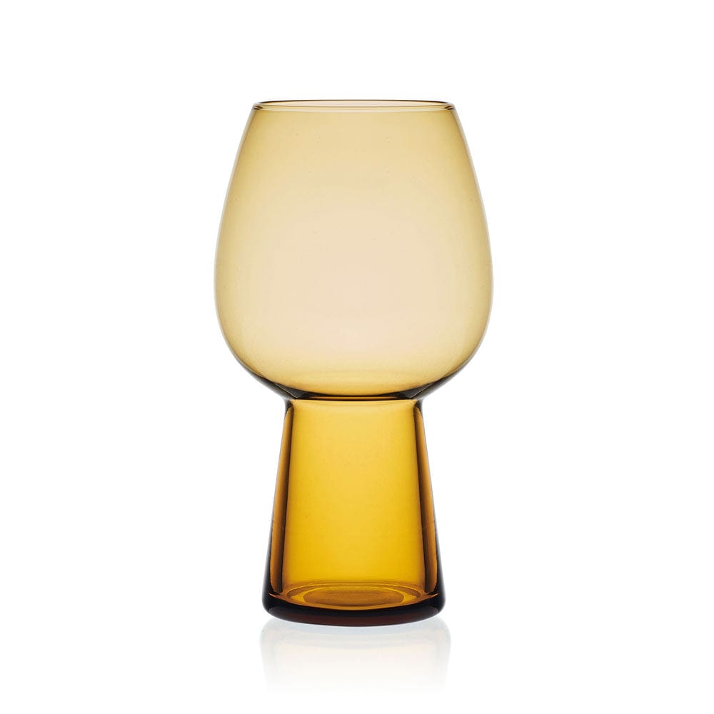 Phoebe Amber Set of 4 Goblet Beverage Glasses - Image 3